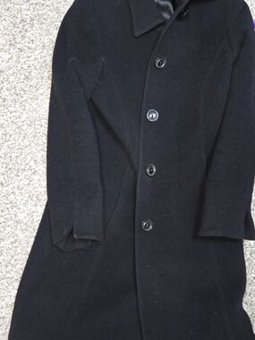 Vintage Womens Kristen Blake Collection Size 4 Long Winter Coat Wool Blend Black